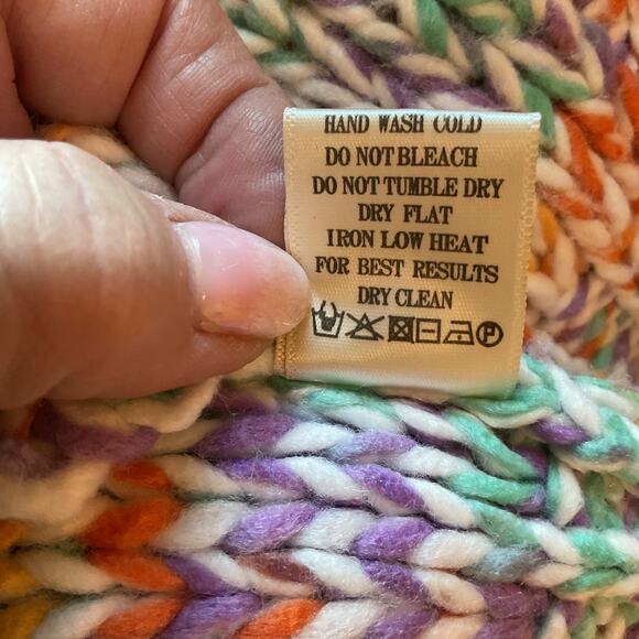 V ery J Multicolor Button Longsleeve Sweater Loose Fit Boho Cottage L - Picture 6 of 7